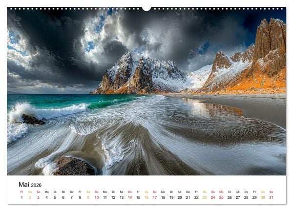 Produktbild: Lofoten - Arktische Tr&auml;ume (hochwertiger Premium Wandkalender 2026 DIN A2 quer), Kunstdruck in Hochglanz