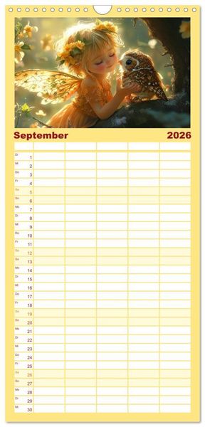 Produktbild: Familienplaner 2026 - Zauberhaftes Elfenland. Die duftige Welt der Naturgeister mit 5 Spalten (Wandkalender, 21 x 45 cm) CALVENDO