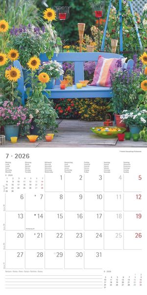 Produktbild: Gartendekor 2026 - Broschürenkalender 30x30 cm (30x60 geöffnet) - Kalender mit Platz für Notizen - Garten - Bildkalender - Gartenkalender