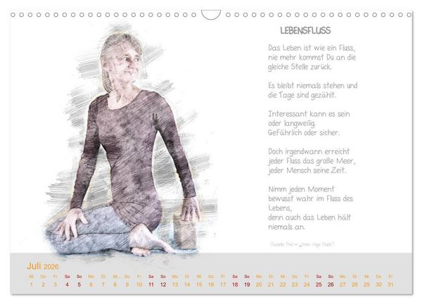 Produktbild: YOGA Inspirationen mit Texten zum Nachdenken (Wandkalender 2026 DIN A3 quer), CALVENDO Monatskalender