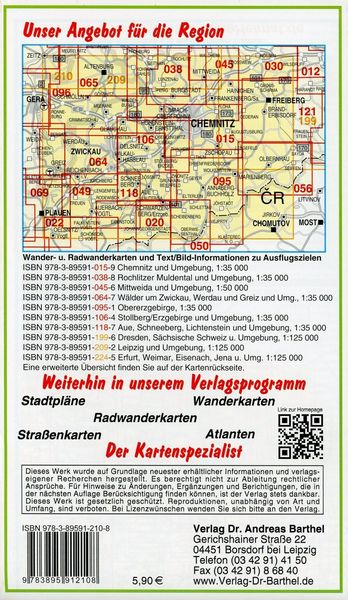 Produktbild: Ausflugskarte Chemnitz, Erzgebirge und Umgebung