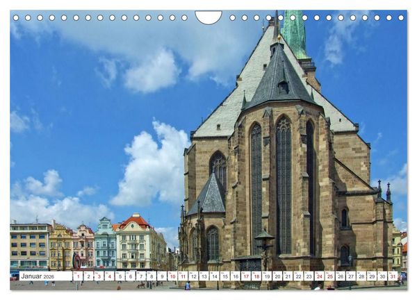 Produktbild: Visit Pilsen & Klatovy - Zwei b&ouml;hmische St&auml;dte - Ein perfekter Urlaubstag (Wandkalender 2026 DIN A4 quer), CALVENDO Monatskalender