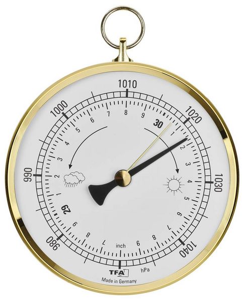 Produktbild: TFA Dostmann Analoges Barometer mit Messingring Barometer Messing 29.4025.32