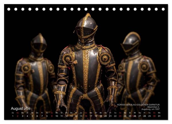 Produktbild: Historische R&uuml;stungen und Waffen (Tischkalender 2026 DIN A5 quer), CALVENDO Monatskalender