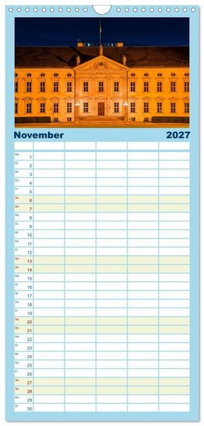 Produktbild: Familienplaner 2027 - Eine Reise durch Berlin bei Nacht mit 5 Spalten (Wandkalender, 21 x 45 cm) CALVENDO