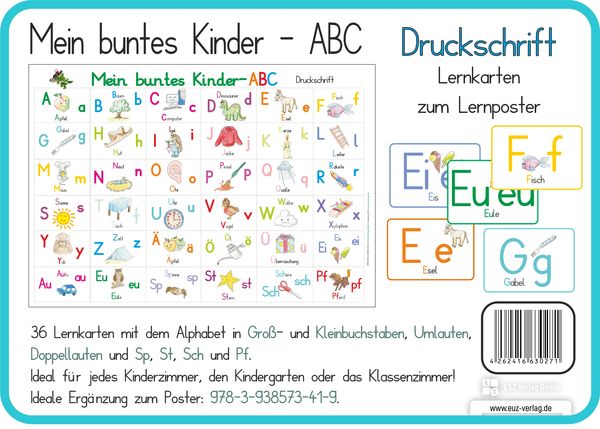 Produktbild: Mein buntes Kinder-ABC Druckschrift mit Umlauten, Doppellauten und Sp, St, Sch und Pf