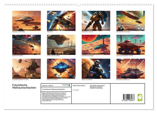 Produktbild: Futuristische Weltraumschlachten (hochwertiger Premium Wandkalender 2026 DIN A2 quer), Kunstdruck in Hochglanz