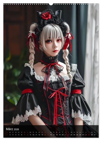 Produktbild: Anime-Girls - Japanische Kawaii-Sch&ouml;nheiten im Anime-Stil (Wandkalender 2026 DIN A2 hoch), CALVENDO Monatskalender