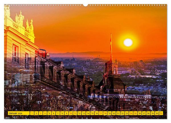 Produktbild: Karlsruhe mal 2 (hochwertiger Premium Wandkalender 2026 DIN A2 quer), Kunstdruck in Hochglanz
