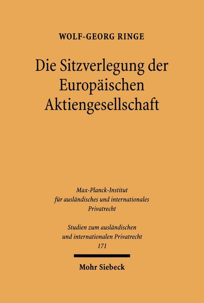 Produktbild: Die Sitzverlegung der Europ&auml;ischen Aktiengesellschaft