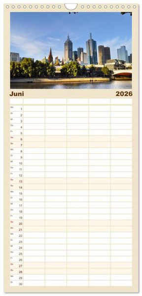 Produktbild: Familienplaner 2026 - Erlebe mit mir das unvergleichliche Australien mit 5 Spalten (Wandkalender, 21 x 45 cm) CALVENDO