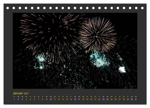 Produktbild: Feuerwerk - Explosives am Himmel (Tischkalender 2027 DIN A5 quer), CALVENDO Monatskalender
