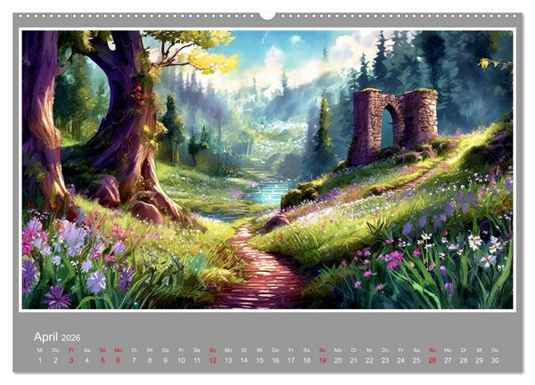 Produktbild: Landschaften im Jahreskreis (Wandkalender 2026 DIN A2 quer), CALVENDO Monatskalender