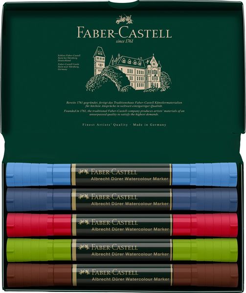 Produktbild: Faber-Castell Aquarellmarker Albrecht Dürer 5er Etui Urban Sketching