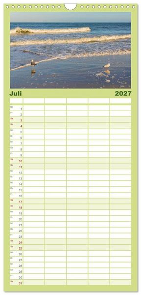 Produktbild: Familienplaner 2027 - Usedom - Deutscher Inseltraum mit 5 Spalten (Wandkalender, 21 x 45 cm) CALVENDO