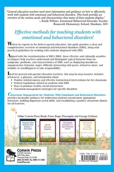 Produktbild: Classroom Management for Students with Emotional and Behavioral Disorders