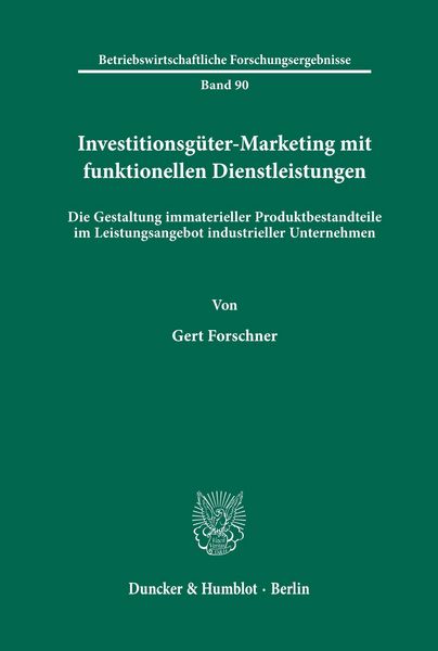 Produktbild: Investitionsg&uuml;ter-Marketing mit funktionellen Dienstleistungen.