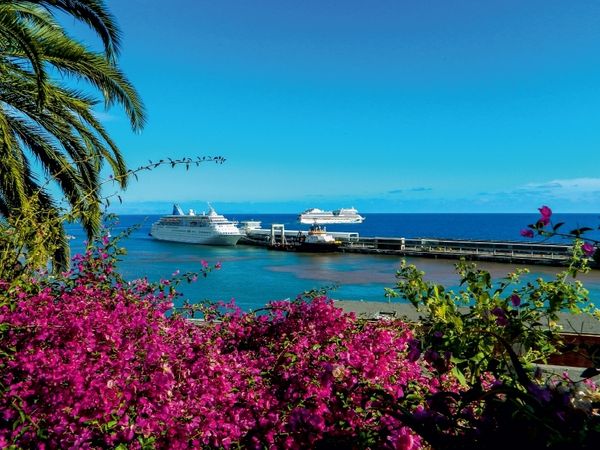 Produktbild: CALVENDO Puzzle Kreuzfahrtschiffe vor Funchal, Madeira | 1000 Teile Lege-Gr&ouml;&szlig;e 64x48cm Foto-Puzzle f&uuml;r gl&uuml;ckliche Stunden