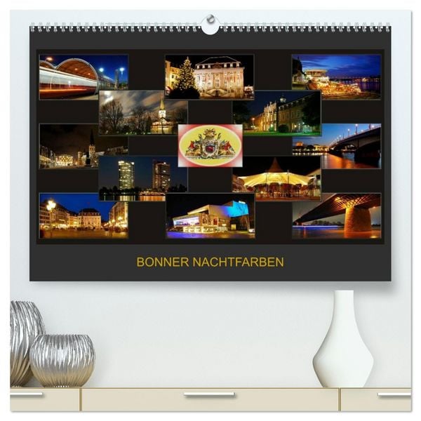 BONNER NACHTFARBEN (hochwertiger Premium Wandkalender 2026 DIN A2 quer), Kunstdruck in Hochglanz