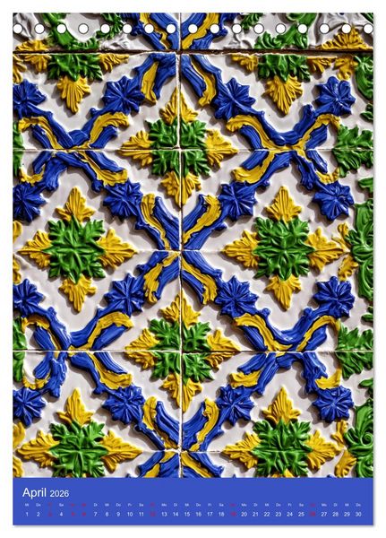 Produktbild: Portugiesischer Fliesen - Azulejos f&uuml;r Fliesenleger, Kunst- und Portugal-Liebhaber (Tischkalender 2026 DIN A5 hoch), CALVENDO Monatskalender