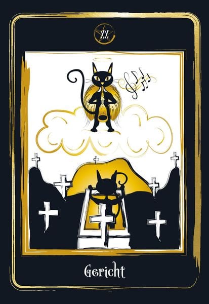 Produktbild: Golden Black Cat Tarot - Hochwertige St&uuml;lpdeckelschachtel mit Goldfolie