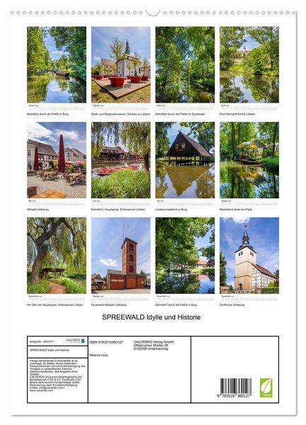 Produktbild: SPREEWALD Idylle und Historie (hochwertiger Premium Wandkalender 2026 DIN A2 hoch), Kunstdruck in Hochglanz