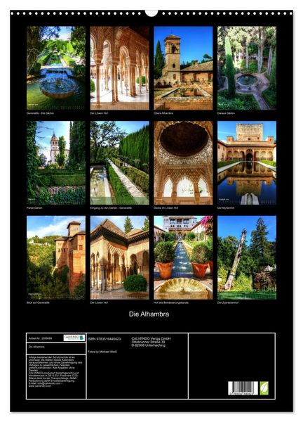 Produktbild: Die Alhambra (Wandkalender 2026 DIN A2 hoch), CALVENDO Monatskalender