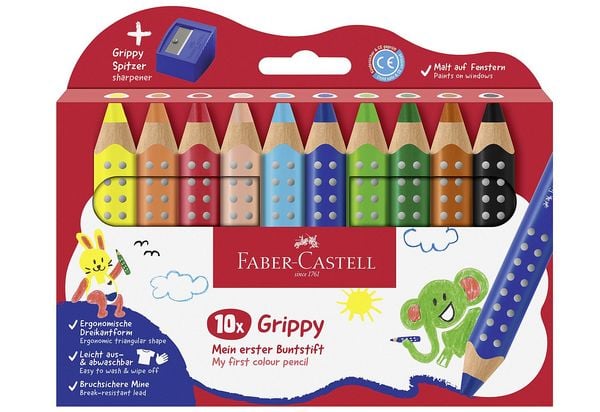 Produktbild: Faber-Castell Buntstifte Grippy 10er Set mit Spitzer