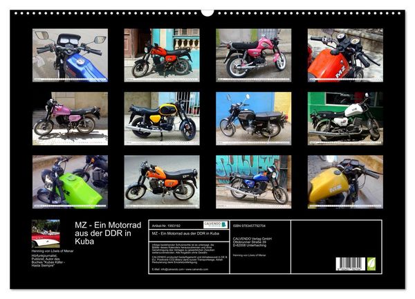 Produktbild: MZ - Ein Motorrad aus der DDR in Kuba (Wandkalender 2026 DIN A2 quer), CALVENDO Monatskalender