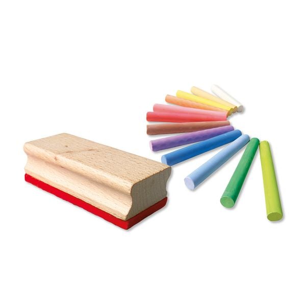 Produktbild: SES CREATIVE Kreide 12 Farben mit Schwamm 12 St&uuml;ck