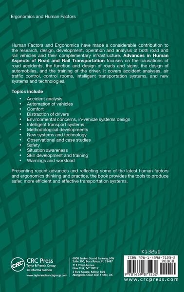 Produktbild: Advances in Human Aspects of Road and Rail Transportation