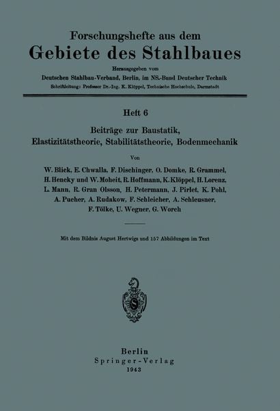 Produktbild: Beitr&auml;ge zur Baustatik, Elastizit&auml;tstheorie, Stabilit&auml;tstheorie, Bodenmechanik