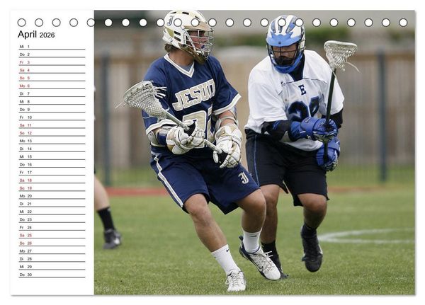 Produktbild: Teamsport Lacrosse - Face-off (Tischkalender 2026 DIN A5 quer), CALVENDO Monatskalender