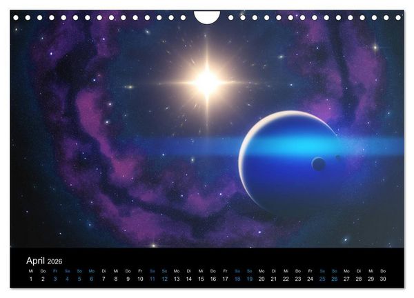 Produktbild: Weit entfernte unbekannte Welten (Wandkalender 2026 DIN A4 quer), CALVENDO Monatskalender