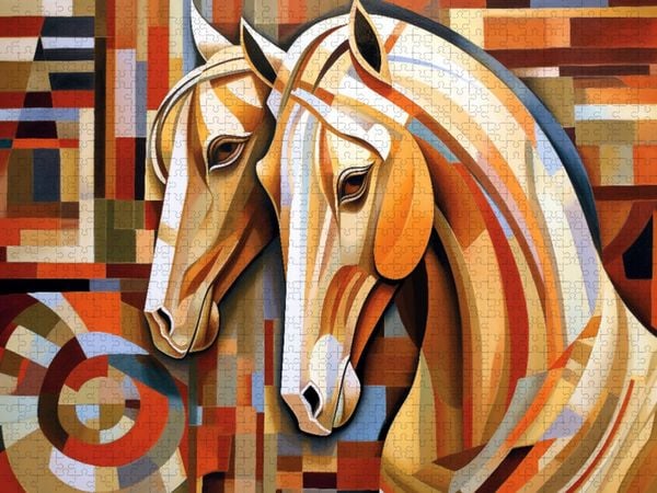 Produktbild: CALVENDO Puzzle Akhal-Teke - die eleganten Pferde Asiens | 1000 Teile Lege-Gr&ouml;&szlig;e 64x48cm Foto-Puzzle f&uuml;r gl&uuml;ckliche Stunden