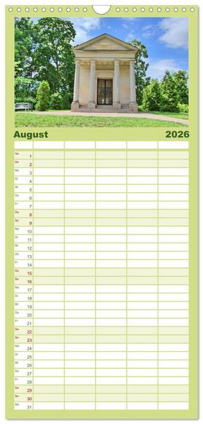 Produktbild: Familienplaner 2026 - Schlossgarten Neustrelitz mit 5 Spalten (Wandkalender, 21 x 45 cm) CALVENDO