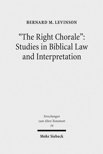 Produktbild: 'The Right Chorale': Studies in Biblical Law and Interpretation