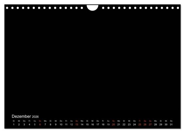 Produktbild: Bastelkalender - Schwarz (Wandkalender 2026 DIN A4 quer), CALVENDO Monatskalender