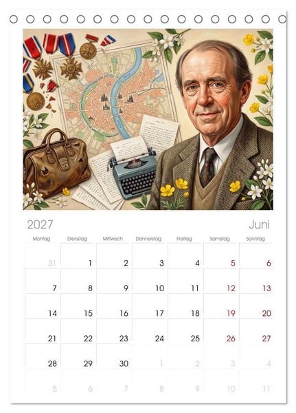 Produktbild: Tischplaner 2027 - Literarische Stimmen ihrer Zeit (A5 Tischkalender zum Aufstellen) CALVENDO