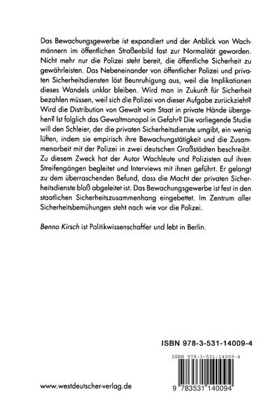 Produktbild: Private Sicherheitsdienste im &ouml;ffentlichen Raum