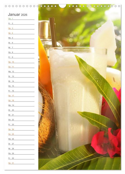 Produktbild: Tropical Cocktails - Erfrischend und fruchtig (Wandkalender 2026 DIN A3 hoch), CALVENDO Monatskalender