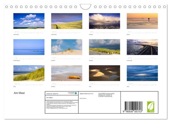 Produktbild: Am Meer (Wandkalender 2026 DIN A4 quer), CALVENDO Monatskalender