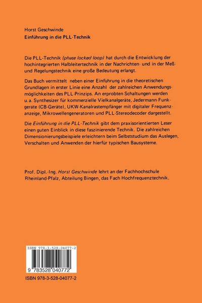 Produktbild: Einf&uuml;hrung in die PLL-Technik