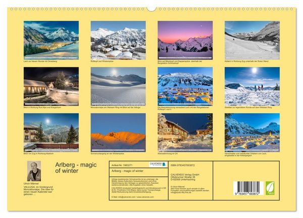 Produktbild: Arlberg - magic of winter (hochwertiger Premium Wandkalender 2026 DIN A2 quer), Kunstdruck in Hochglanz
