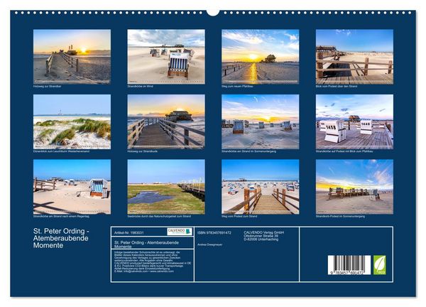 Produktbild: St. Peter Ording - Atemberaubende Momente (hochwertiger Premium Wandkalender 2026 DIN A2 quer), Kunstdruck in Hochglanz