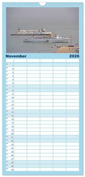 Produktbild: Familienplaner 2026 - Helgoland - idyllische Nordseeinsel mit 5 Spalten (Wandkalender, 21 x 45 cm) CALVENDO