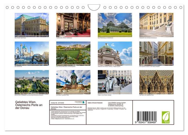 Produktbild: Geliebtes Wien. &Ouml;sterreichs Perle an der Donau (Wandkalender 2026 DIN A4 quer), CALVENDO Monatskalender