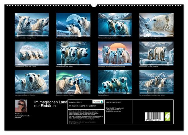 Produktbild: Im magischen Land der Eisb&auml;ren (hochwertiger Premium Wandkalender 2026 DIN A2 quer), Kunstdruck in Hochglanz