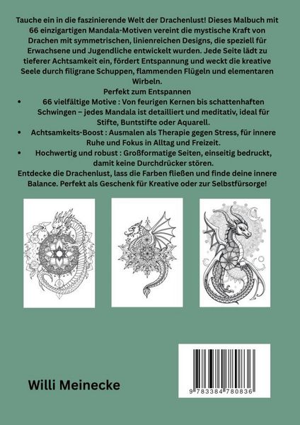 Produktbild: Drachenlust Malbuch Mandalas: 66 Motive f&uuml;r Achtsamkeit und Seele