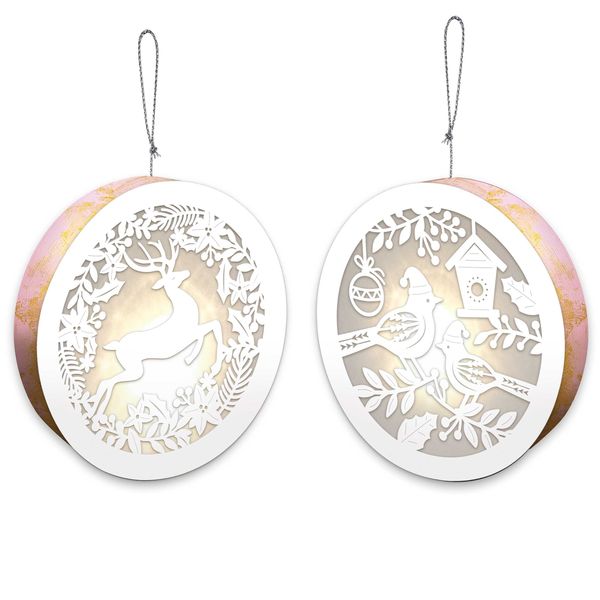 Produktbild: URSUS Light boxes "Birds & Reindeer", &Oslash; 15,3 cm